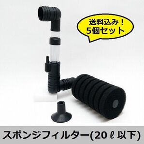 お徳用!5個セット【20リットル以下水槽用】高性能スポンジフィルター(シングルスポンジ) 4