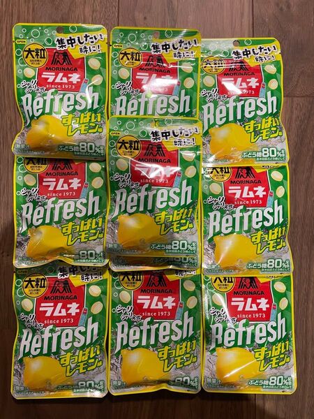 森永 大粒ラムネ Refresh<すっぱいレモン味> 30g 10袋