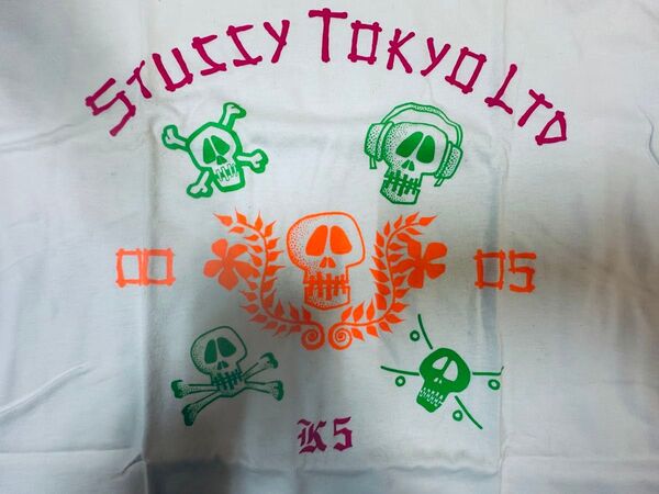 超レア、2005年 STUSSY東京吉祥寺チャプト5周年記念限定スカルオールスターT、白 L 、未使用タグ付きデッドストック