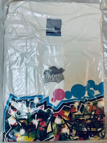 超激レア、90's OLD STUSSY 真空パック入り スプレーロゴT ペンダント付き 未開封 シルバータグ M