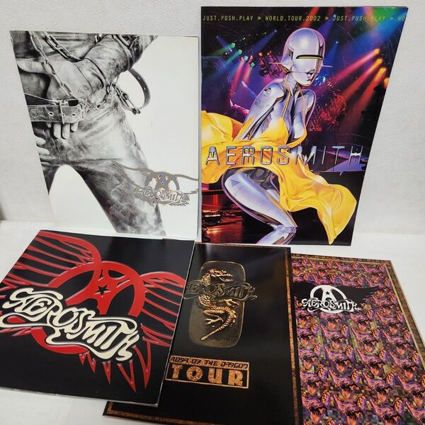 AEROSMITH エアロスミス 来日ツアーパンフレット5冊セット ステッカー