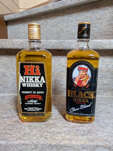 古酒 ニッカウヰスキー 2本セット ハイニッカデラックス2級、ブラックニッカクリアブレンド 旧ラベル