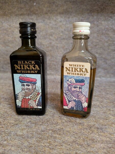 古酒 ニッカウヰスキー1級 ミニチュアボトル ブラックニッカ&ホワイトニッカ 2本セット 液面低下あり