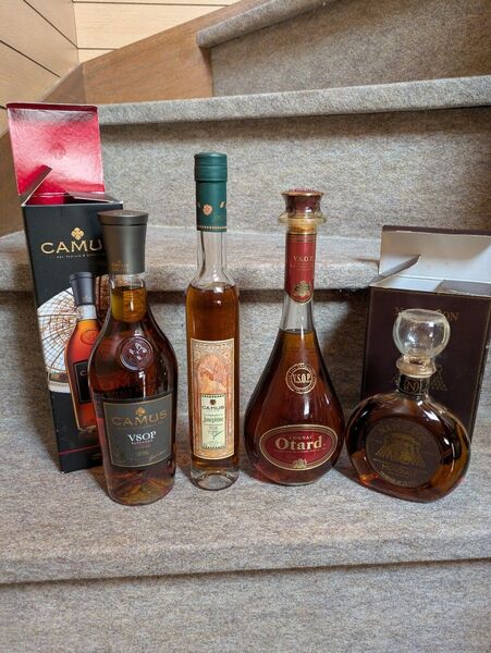 CAMUS、Otard他 ブランデー コニャック、アルマニャック 4本セット 古酒 ハーフボトル含む