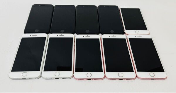 10台セット iPhone 7 128GB SIMフリー SIMロック解除済 ネットワーク利用制限◯ シルバー ブラック ローズ