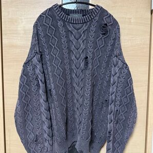 【CLEL】High Vintage Design Damage Knit