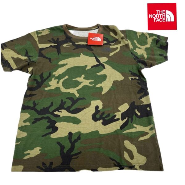 THE NORTH FACE 半袖Tシャツ 迷彩柄 TNF ロゴ 未使用