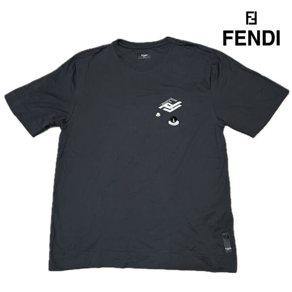 FENDI フェンディ FFロゴ 半袖Tシャツ ブラック M