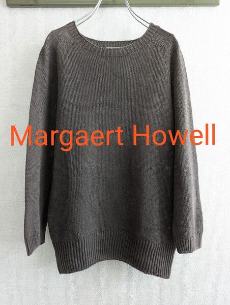 【美品】Margaert Howell リネンサマーニット茶 八分袖