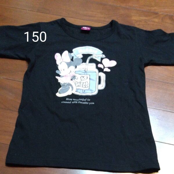ミニーマウス Tシャツ 150 黒 ディズニー