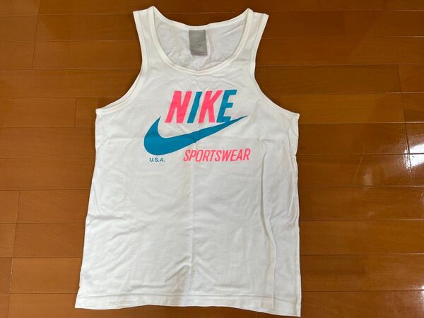 美品 NIKE ナイキ タンクトップ XLサイズ 白 ネオンカラー NSW