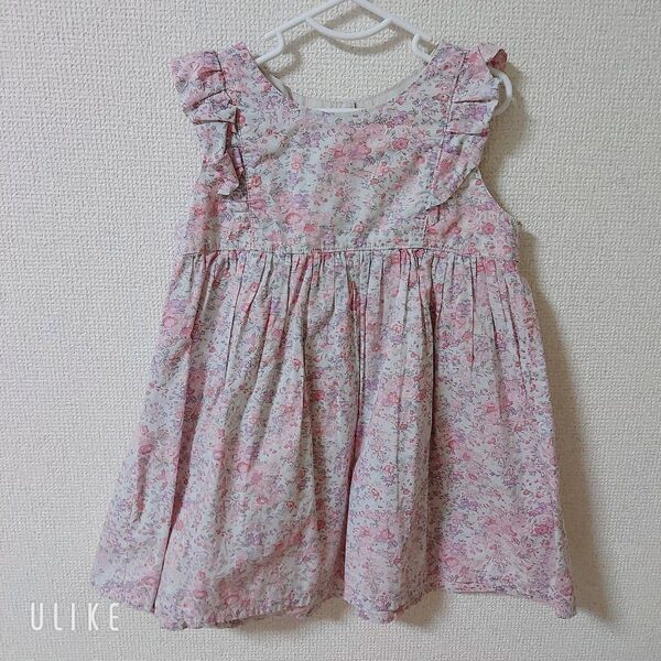 リバティ 総柄 ハンドメイド ワンピース テイタム 90