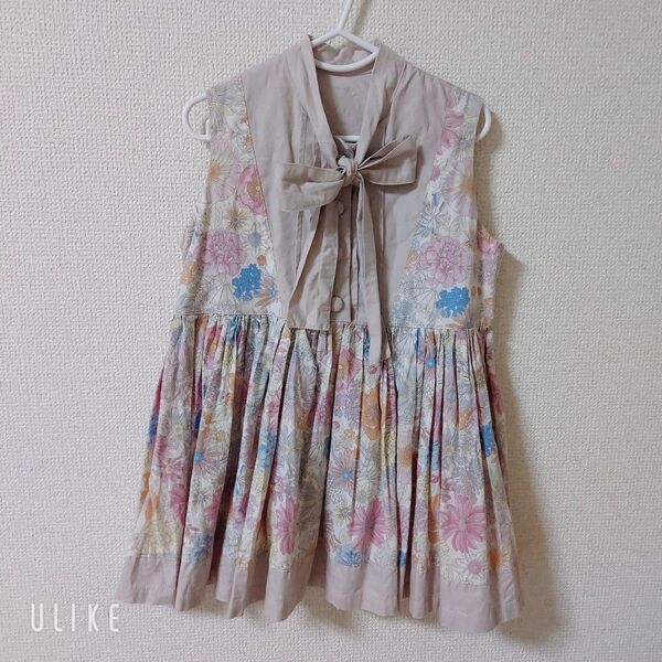 ハンドメイド リバティ 総柄 ワンピース classical belle 90