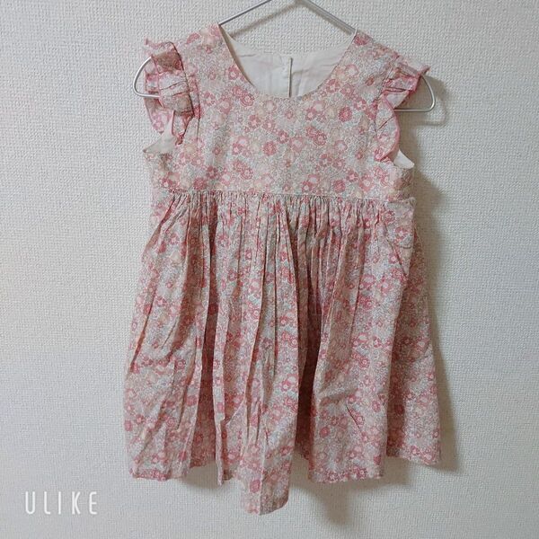 ハンドメイド リバティ 総柄 ミシェル ワンピース 100
