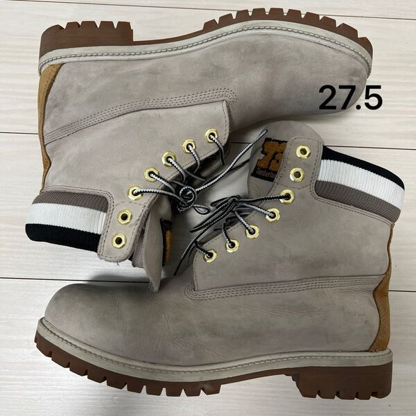 【ティンバーランド】ヘリテージブーツ6インチライトトープ27.5グレー防水 ウォータープルーフ Timberland