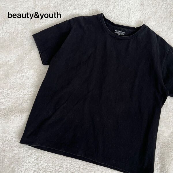 【ユナイテッドアローズ】ドライ天竺クルーネック半袖Tシャツ黒ブラック無地綿100%