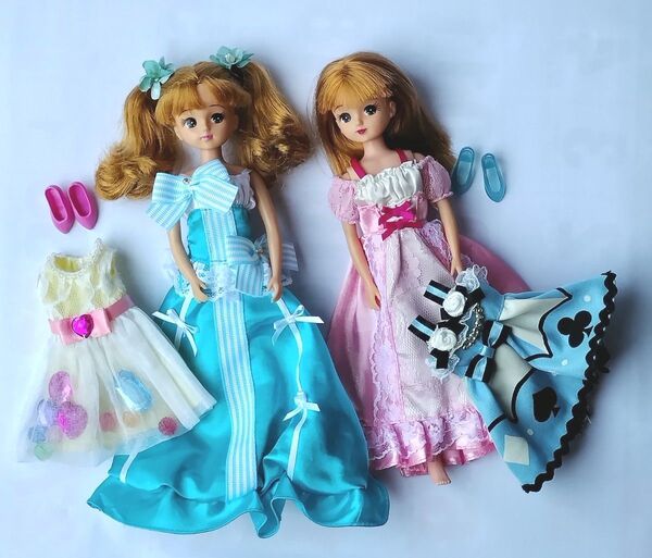 リカちゃん 人形2体 ドレス込み まとめ売り① ツインテール