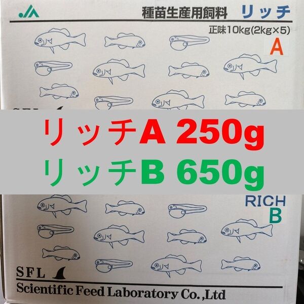 科学飼料研究所 リッチA (0.15~0.24mm)250g リッチB (0.24~0.42mm)650g 合計900g
