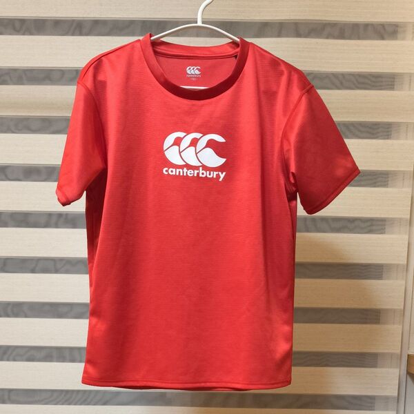 カンタベリー 半袖Tシャツ 160 Sサイズ ラグビージャージ 赤レッド