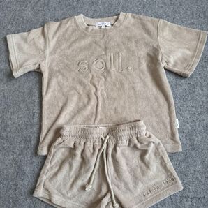 Soll the label. テリー素材半袖セットアップ