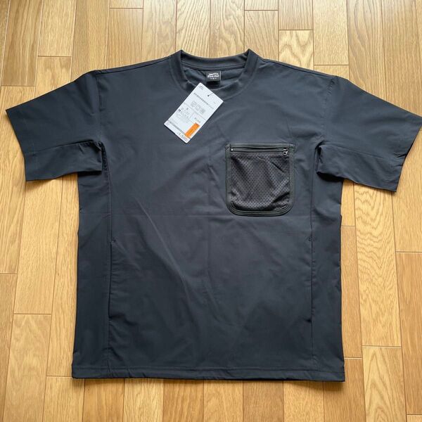 新品 ワークマン 耐久撥水水陸両用半袖Tシャツ S ガンメタ ブラック 黒