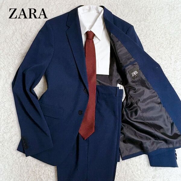 未使用級 ZARA スーツ セットアップ ブルー L ザラ カジュアルスーツ