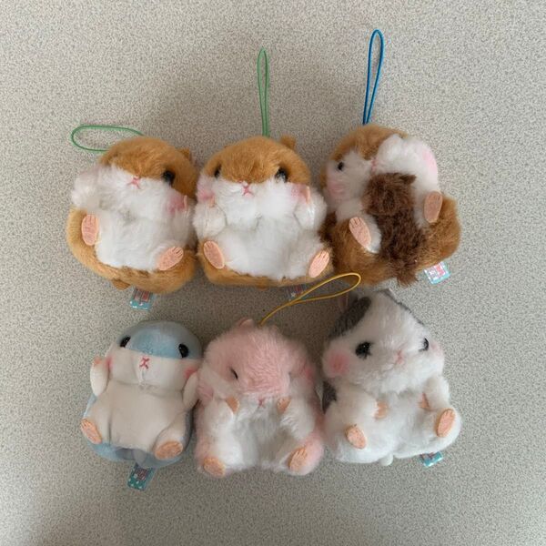 プライズ品 ころはむコロン 6個セット(水色は指人形)