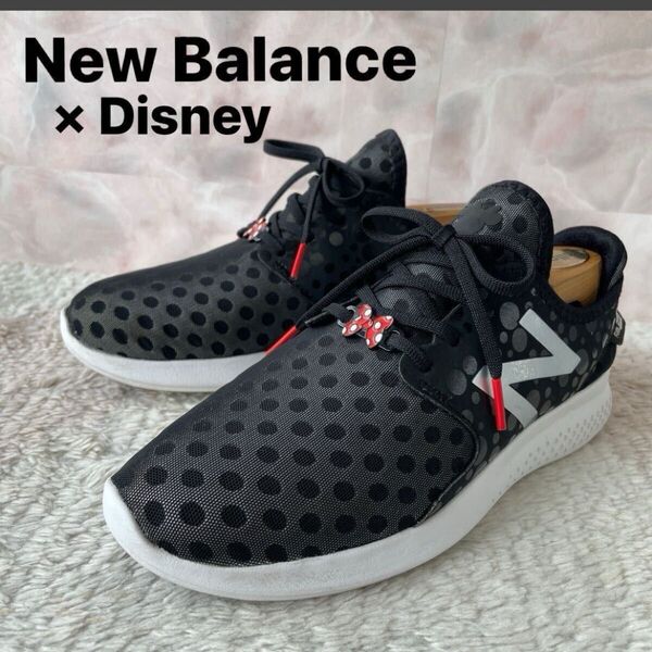 New Balance × Disney ミニー スニーカー 24㎝ 黒 水玉 ドット