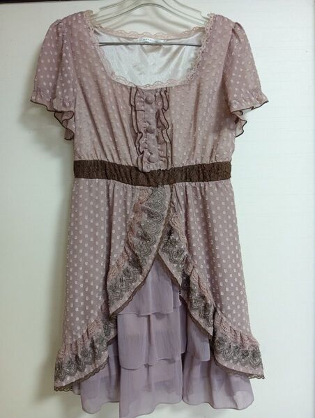 axes femme ノーワンピース ドット柄 ブラウン系 M