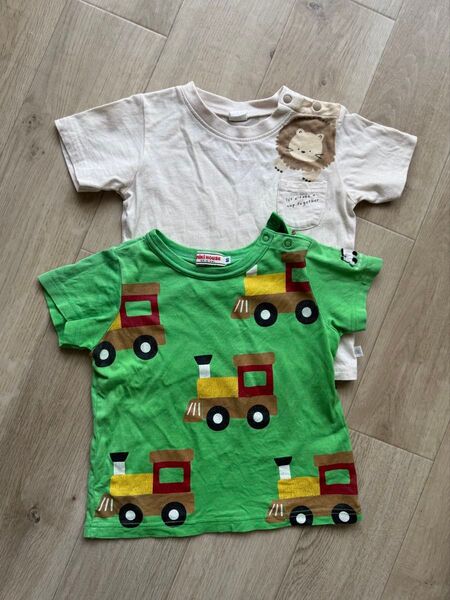MIKI HOUSE ミキハウス 汽車柄Tシャツ 80