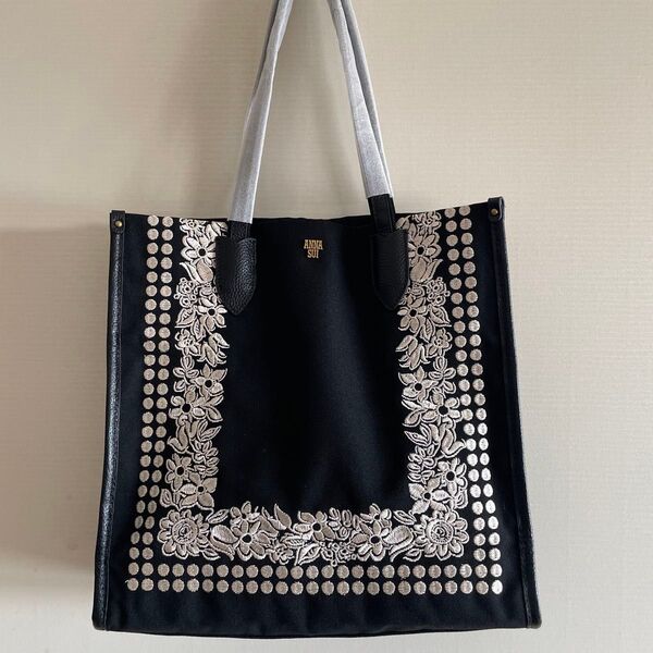 【新品未使用】ANNA SUI アナスイ 花柄刺繍 トートバッグ ゴートート