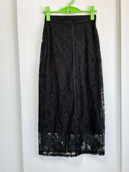 【GRL】花柄レース タイトスカート 黒 nh49(中古美品)