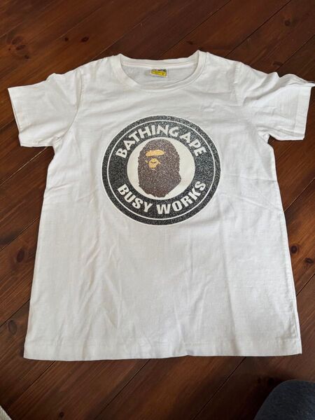 APE BAPE ガラスビーズ Tシャツ S サークルロゴ アベイシングエイプ