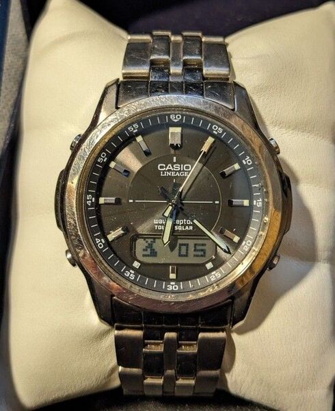 CASIO カシオ リニエージ 電波ソーラーLCW-100Tチタニウム製(二次電池新品)
