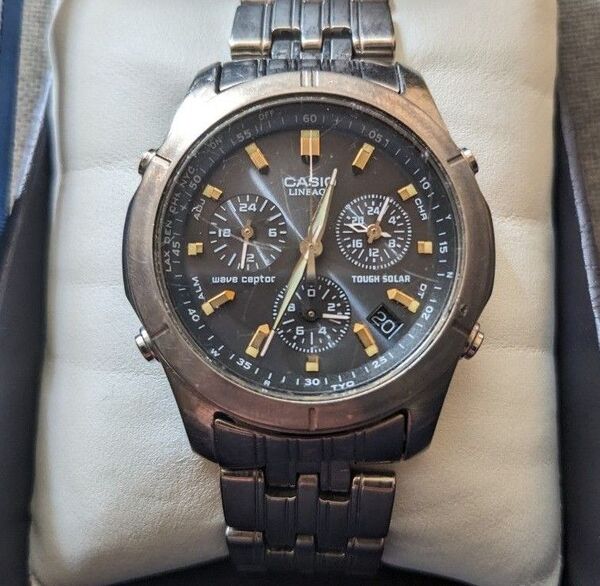 CASIO カシオウェ―ブセプター LINEAGE電波ソ―ラ―LIW-600チタニウム製