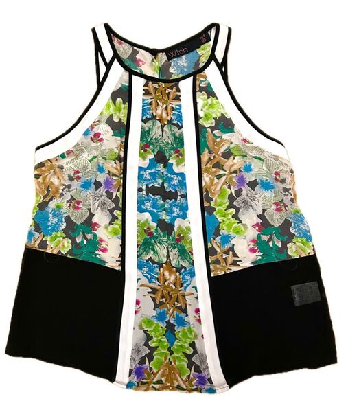 極美品 お洒落 ウィッシュ Wish タンクトップ シルク100% ノースリーブブラウス