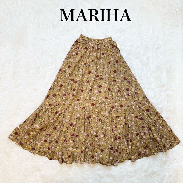 美品 MARIHA マリハ トゥモローランド別注 月影のスカート ロング丈 花柄 総柄