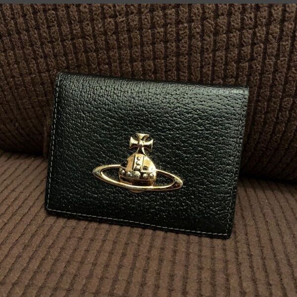 送料無料◆Vivienne Westwood カードケース パスケース 定期入れ◆ヴィヴィアンウエストウッド 黒レザー カード入れ