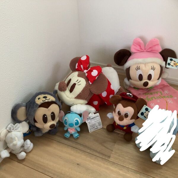 ディズニー ミッキー &ミニー&スティッチ ぬいぐるみ まとめ売り 6個セット
