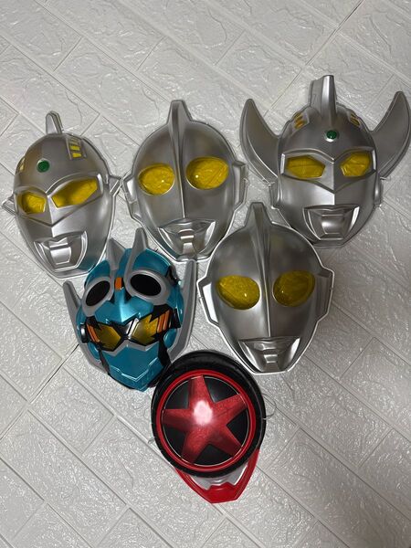 ウルトラマン、仮面ライダーお面6点セット バンダイ