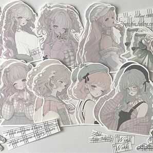 K-389-1 コラージュ素材 素材シート 女の子 おすそ分け