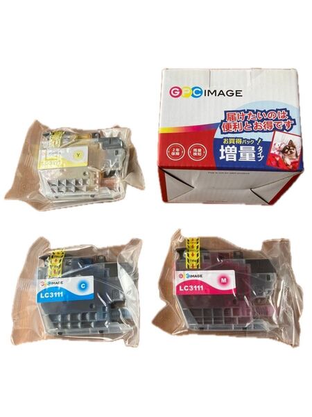 ジャンク LC3111 互換品 3個セット GPCIMAGE インクカートリッジ 赤、青、黄