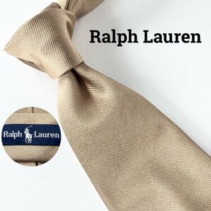 ラルフローレン(Ralph Lauren) 無地 ソリッドタイ 日本製 シルク ネクタイ ゴールド 金色 光沢あり 結婚 卒業