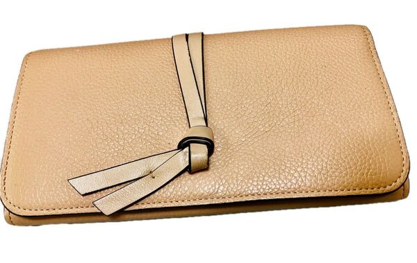 Chloe クロエ 長財布*ベージュ×ピンク系*上品カラー*ファスナー長財布*レザー*使用感あり