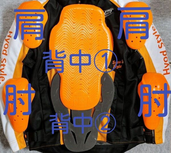HYOD D3O プロテクターセット|肩・肘・背中|ショルダー・エルボー・バック|KOMINE/TAICHIなどジャケットにも適合