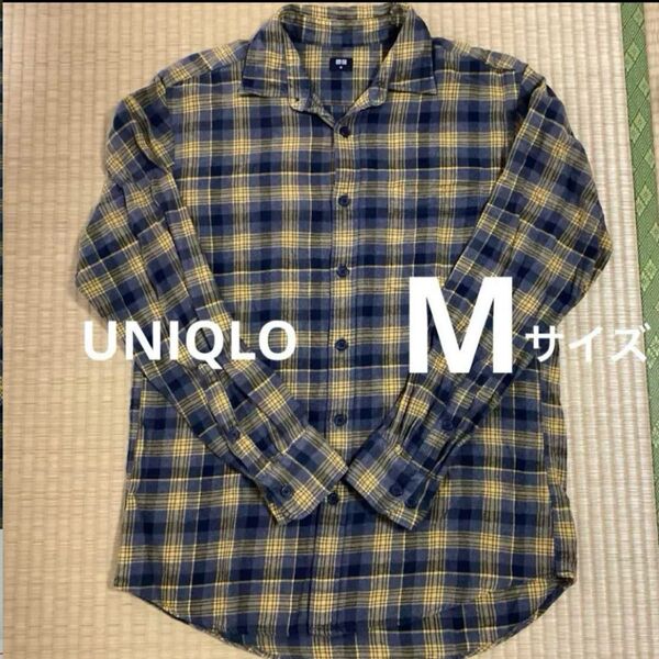 UNIQLO ユニクロ チェック柄 フランネルシャツ Mサイズ 長袖 ネルシャツ