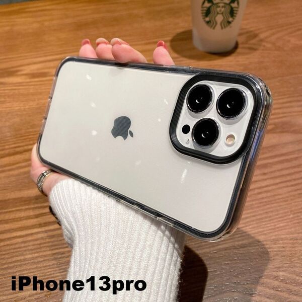 iphone13proケース カーバー TPU 可愛い お洒落 韓国 ブラック 黒 軽量 ケース 耐衝撃757