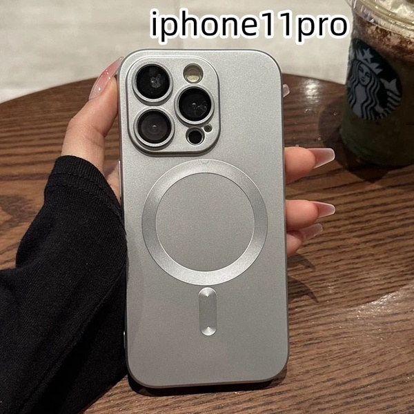 iphone11proケース カーバー スタンド付き 透明 お洒落 韓国 軽量 ケース 耐衝撃 高品質 シルバーQ1