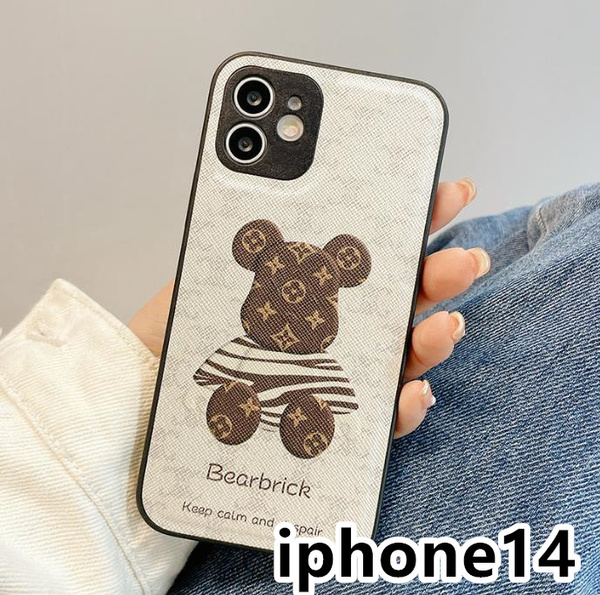 iphone14ケース カーバー TPU 可愛い 熊 お洒落 韓国 軽量 ケース 耐衝撃 高品質 ホワイト73