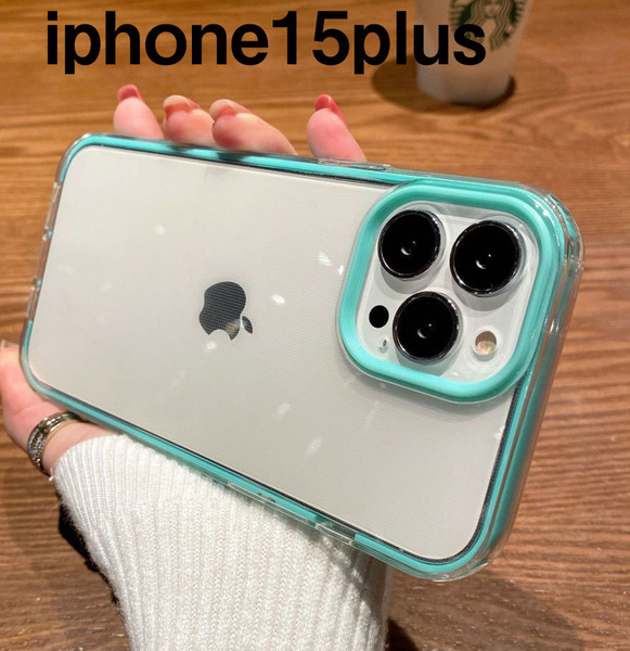 iphone15plusケース カーバー TPU 可愛い お洒落 ブルー 軽量 ケース 耐衝撃 661
